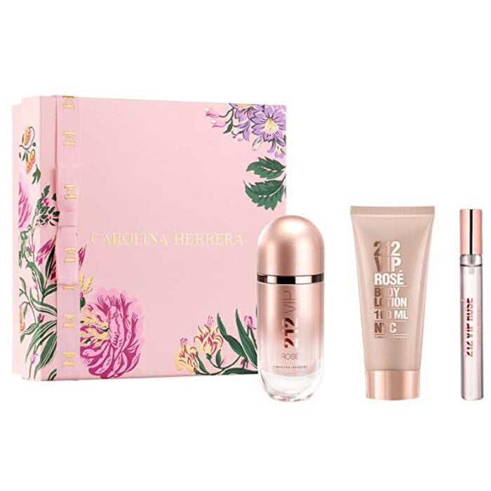 Carolina Herrera 212 VIP Rose Gift set EDP 80 ml, body lotion 100 ml and miniature EDP 10 ml