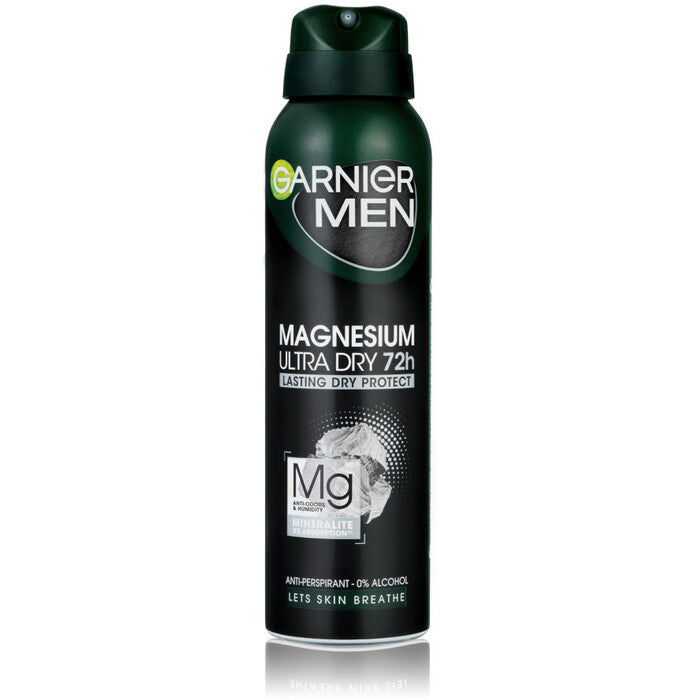 GARNIER MEN Magnesium Ultra Dry dezodorantas vyrams – antiperspirantasas su magniu.