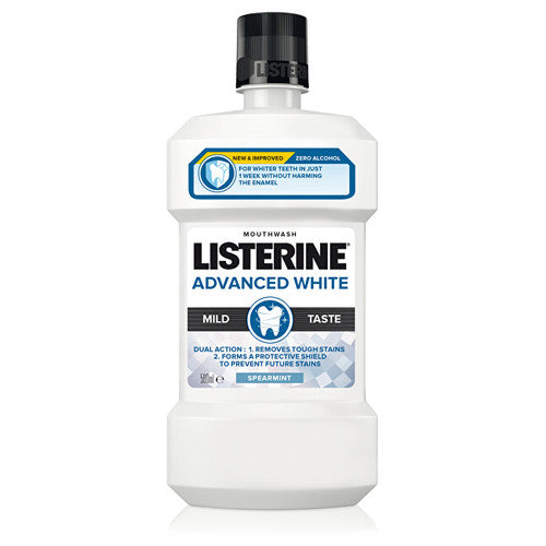 Listerine Advanced White Mild Taste – balinamojo poveikio burnos skalavimo skystis