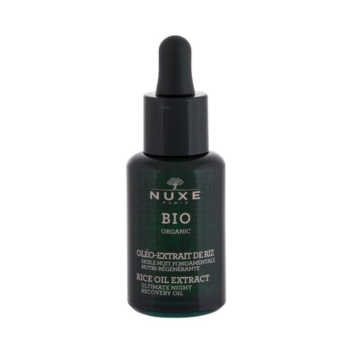 „Nuxe Bio Organic Rice Oil Extract“ – maitinamasis ir regeneruojantis naktinis odos aliejus.