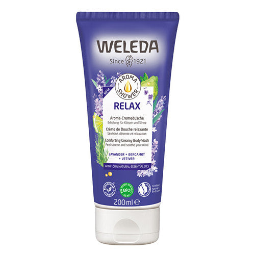 Weleda Aroma Shower Relax raminantis kreminis prausiklis kūnui – raminamasis dušo kremas