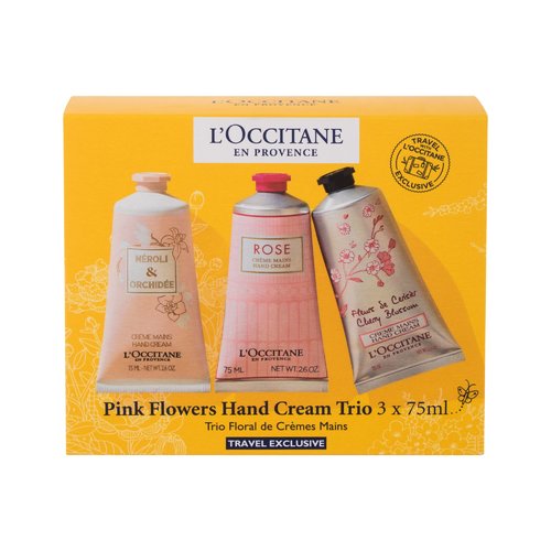 L'occitane Pink Flowers rankų kremo trio rinkinys