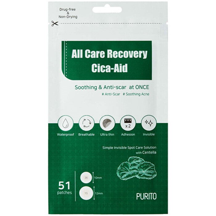 Purito All Care Recovery Cica Aid Patches 51 vnt