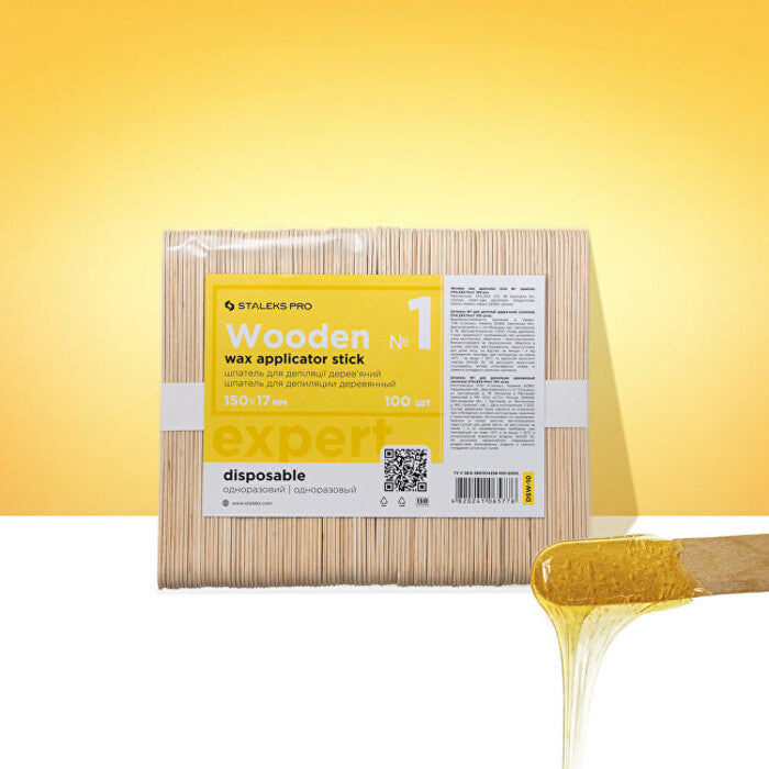 „Staleks“ medinis vaško aplikatoriaus pieštukas 150 x 17 mm - medinė mentelė vaško tepimui