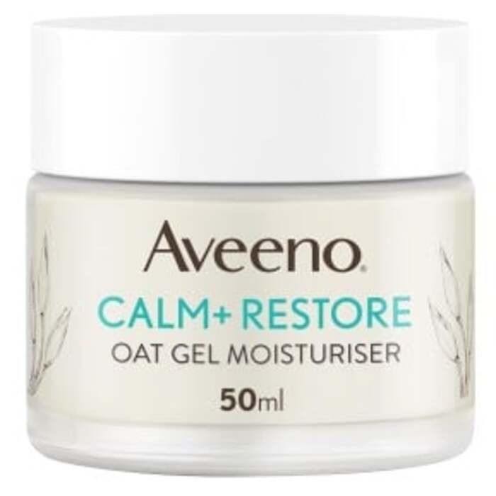 „Aveeno Calm + Restore“ avižinis drėkiklis – raminamasis ir drėkinamasis odos gelis.