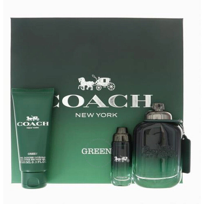 Coach Green for Men dovanų rinkinys EDT 100 ml, mini EDT 15 ml ir dušo gelis 100 ml