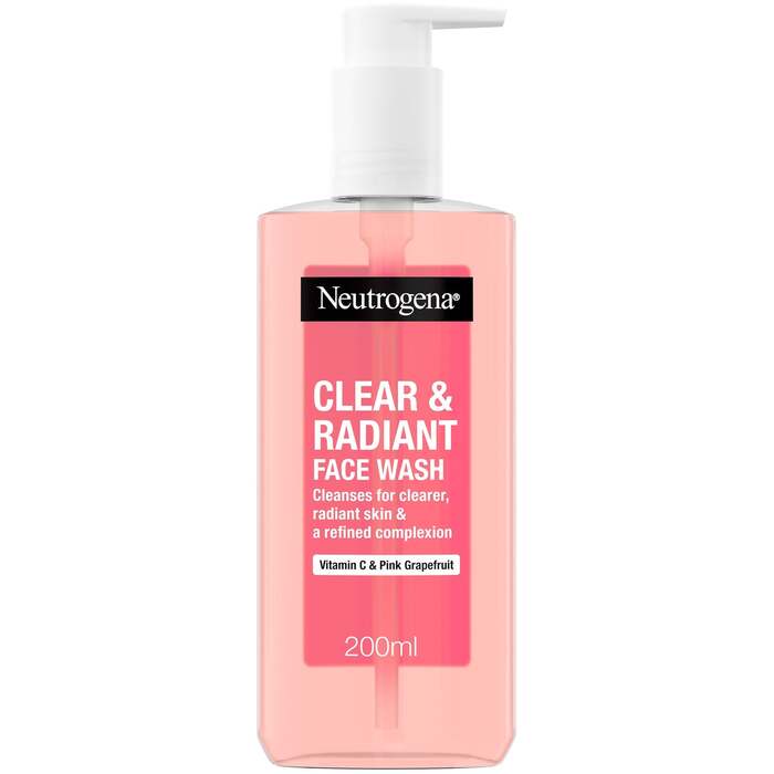 „Neutrogena Clear & Radiant“ veido prausiklis – skaistinamasis valomasis gelis probleminei odai.