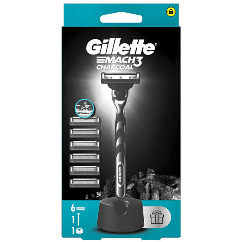 Gillette Mach3 anglies pluošto skustuvas + 6 pakaitinės galvutės