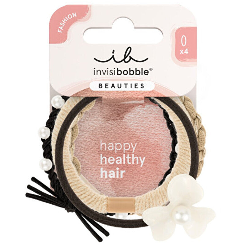 „Invisibobble Beauties Flower Pearl“ plaukų gumytės (4 vnt.)