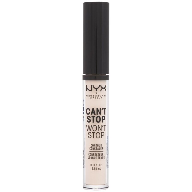 Nyx Can't Stop Won't Stop Contour maskavimo priemonė – pilnai dengiantis ir ilgai išliekantis skystas korektorius 3,5 ml