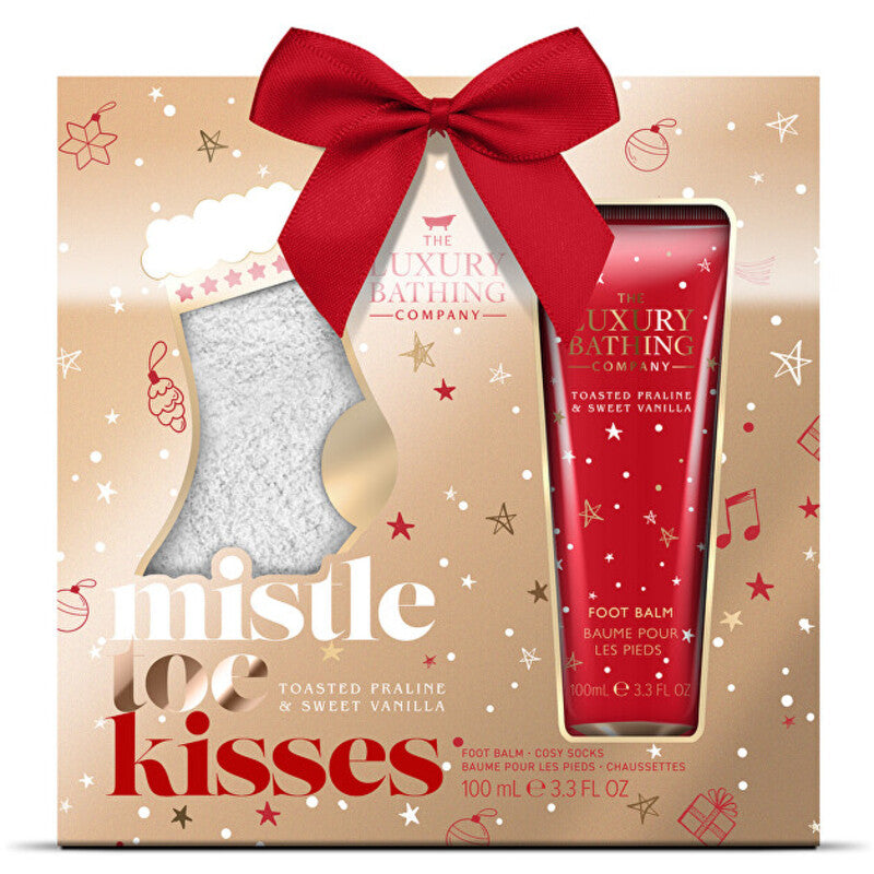 „Luxury Bathing Company“ dovanų rinkinys su kojinėmis (pralinė ir vanilė)