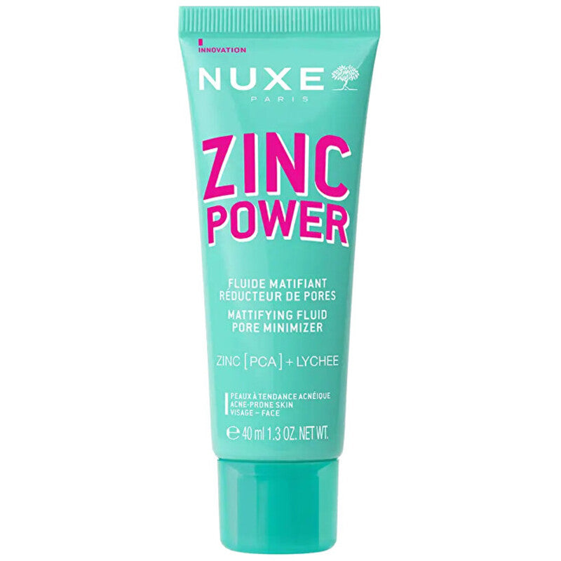 „Nuxe Zinc Power Mattifying Fluid Pore Minimizer“ – matinį atkuriamasis veido skystis