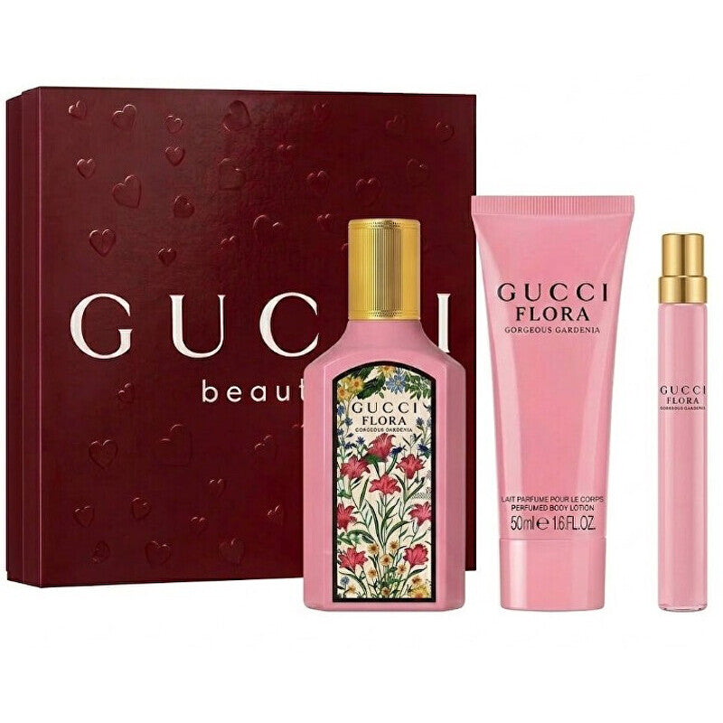 Gucci Flora Gorgeous Gardenia Dárková sada EDP 100 ml, miniaturka EDP 10 ml a tělové mléko 50 ml
