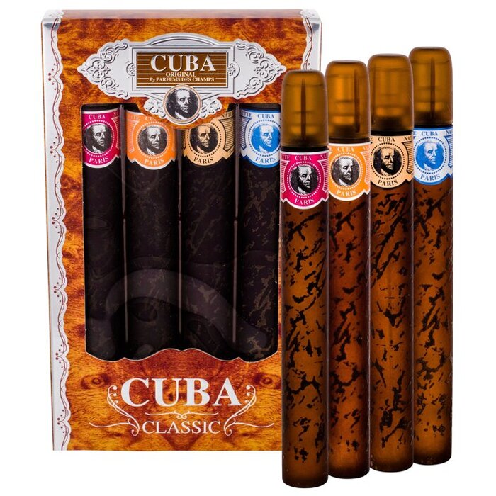 Cuba Classic dovanų rinkinys Cuba Gold EDT 35 ml, Cuba Orange EDT 35 ml, Cuba Red EDT 35 ml, Cuba Blue EDT 35 ml