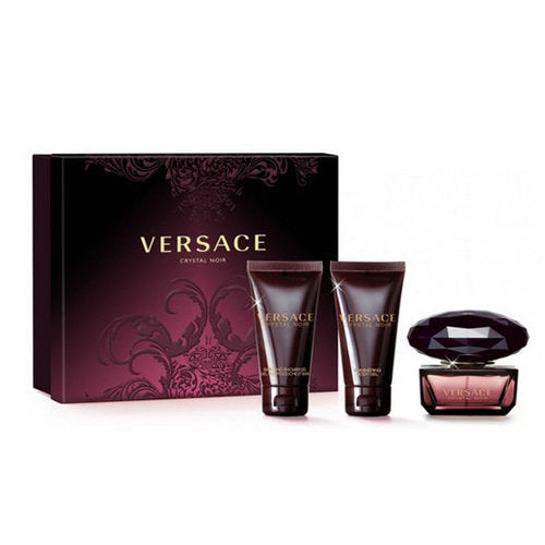 Versace Crystal Noir dovanų rinkinys EDT 50 ml, Crystal Noir kūno losjonas 50 ml ir dušo gelis 50 ml Crystal Noir