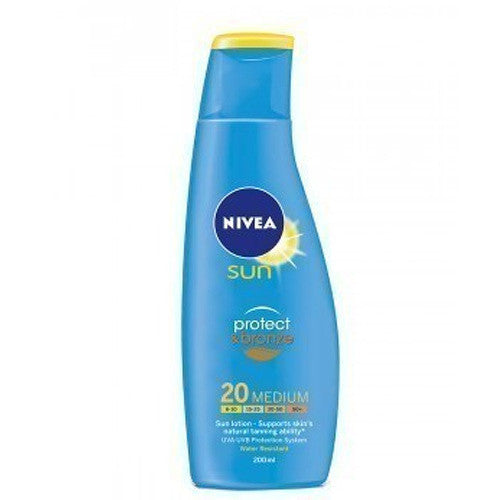 „Nivea Intense“ apsauginis losjonas nuo saulės SPF 20 (apsauginis ir bronzinis losjonas nuo saulės) 200 ml