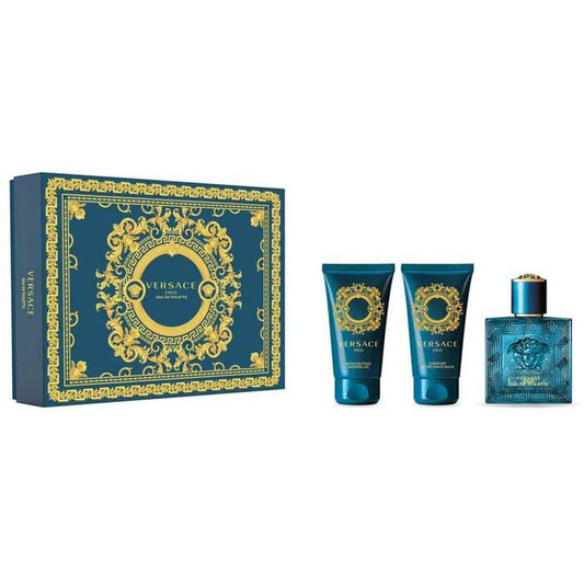 Versace Eros dovanų rinkinys 50 ml EDT, dušo gelis ir Eros 50 ml Balzamas Po Skutimosi Eros 50 ml