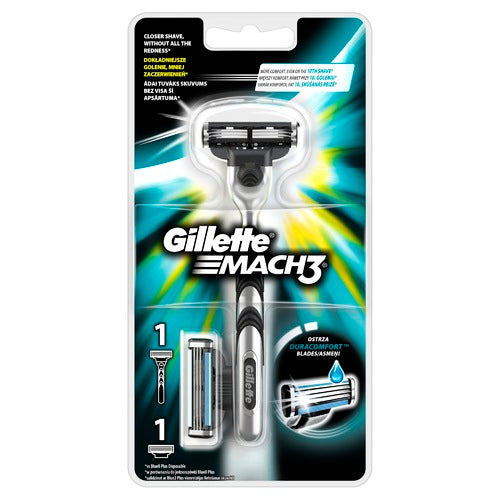 Gillette Mach3 - Skustuvas + 2 keičiamos galvutės