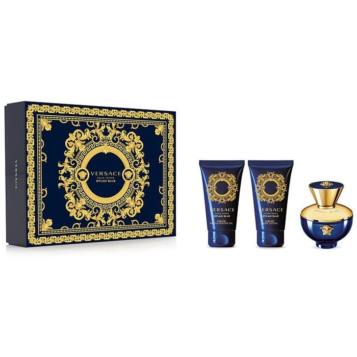 Versace Dylan Blue pour Femme SET EDP 50 ml + kūno losjonas 50 ml + dušo gelis 50 ml