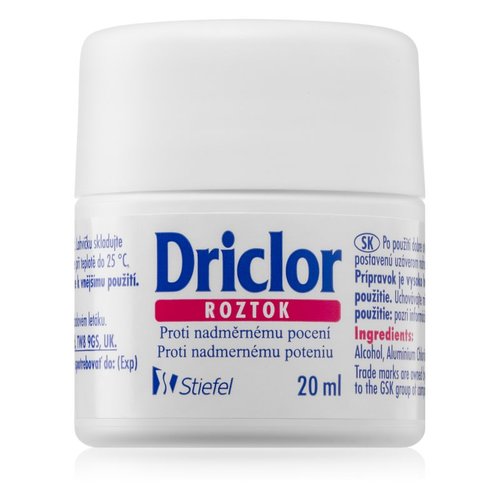 Driclor antiperspirantas roll-on nuo per didelio prakaitavimo Tirpalas 20 ml