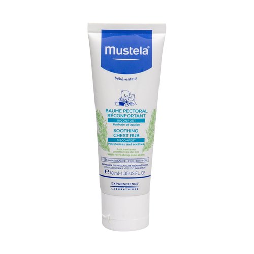 „Mustela Bébé Soothing Chest Rub Balm“ – balzamas su pušies esencija ramiam miegui.