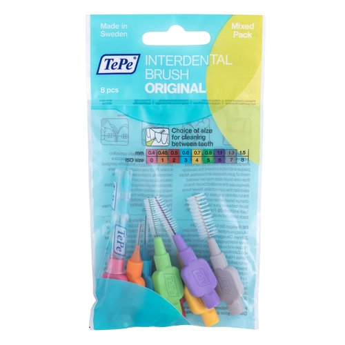 TePe Interdental Brush Original Mixed Pack ( 8 vnt ) - Tarpdančių šepetėlių mišinys