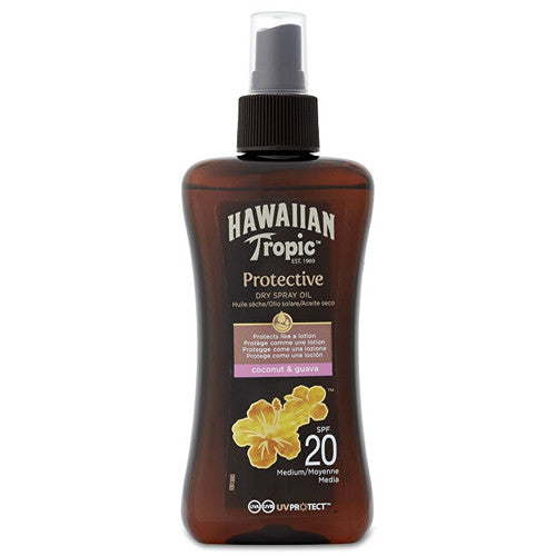 Hawaiian Tropic Protective Dry Spray Oil SPF 20 – Sausas įdegio aliejus su purškikliu