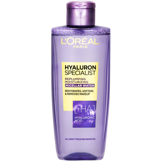 „L'Oréal Hyaluron Specialist Replumping Moisturizing Micelinis viruo“ – drėkinamasis micelinis viruo.