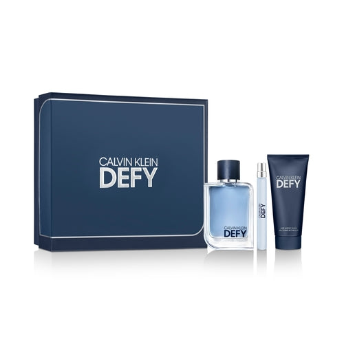 Calvin Klein Defy dovanų rinkinys EDT 100 ml, mini EDT 10 ml ir dušo gelis for body ir hair 100 ml

