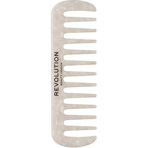 Revolution Haircare Natural Curl Wide Tooth Comb White (garbanotiems ir storiems plaukams)