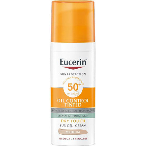 Eucerin „Sun Oil Control“ tonuotas apsauginis gelis-kremas nuo saulės SPF 50+ 50ml