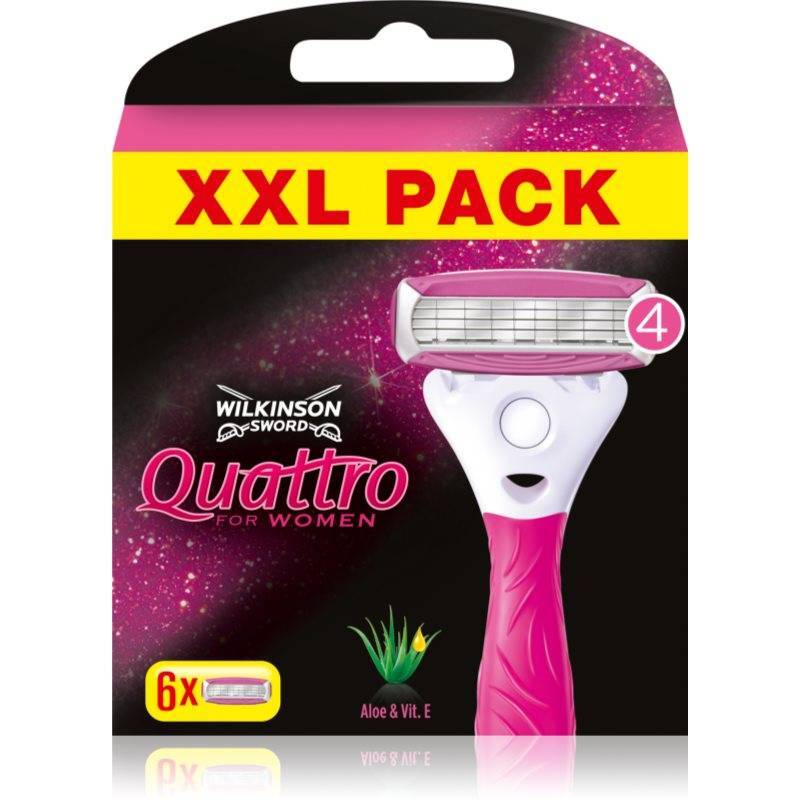 Wilkinson Sword Quattro For Women Sensitive skustuvai (6 vnt.)