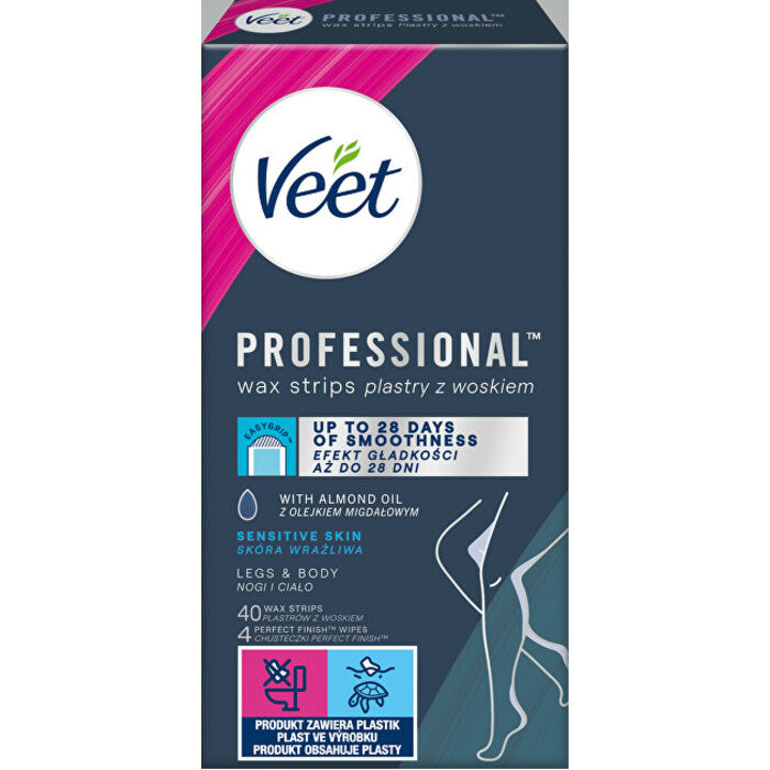 Veet Professional šalto vaško juostelės jautriai odai, 40 vnt.