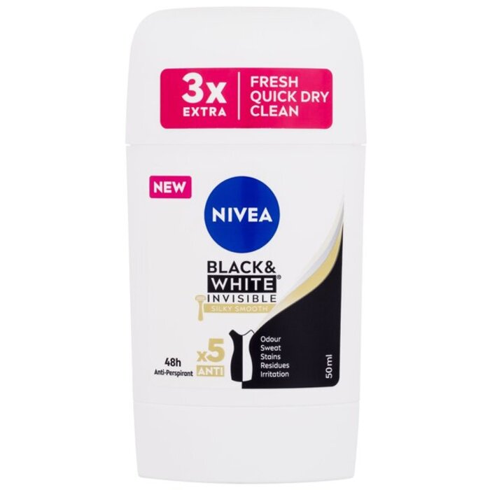 Nivea Black & White Invisible Silky Smooth 48 val. (jautriai odai)
