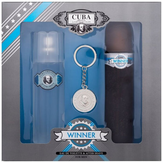 Cuba Winner dovanų rinkinys EDT 100 ml, After Shave 100 ml ir Pakabukas