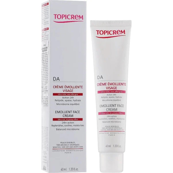 Topicrem DA Emollient Face Cream – minkštinamasis veido kremas