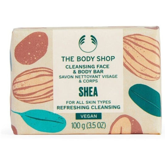 The Body Shop Shea Cleansing Face & Body Bar – kietas muilas veidui ir kūnui