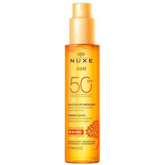„Nuxe Nuxe Sun Tanning“ įdegio aliejus nuo saulės su didele apsauga nuo SPF 50