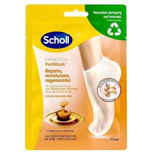 „Scholl Expert Care PediMas“ pėdų kaukė su manukos medumi (1 pora)