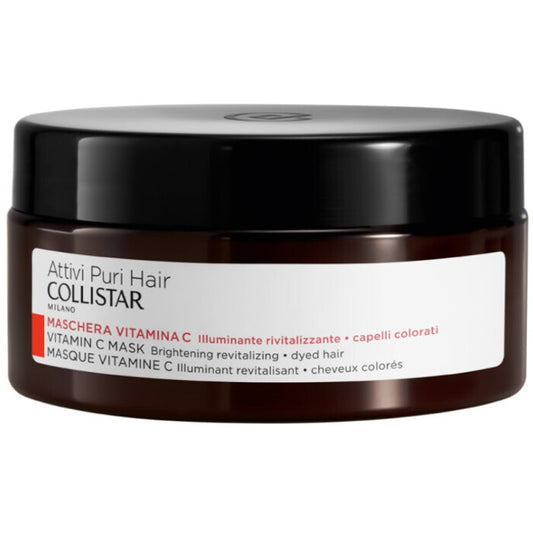 „Collistar C Brightening Revitalizing Mask“ – skaistinamoji kaukė dažytiems plaukams su vitaminais.