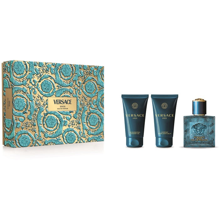 Versace Eros Eau de Parfum dovanų rinkinys EDP 50 ml, dušo gelis 50 ml ir after shave lotion 50 ml
