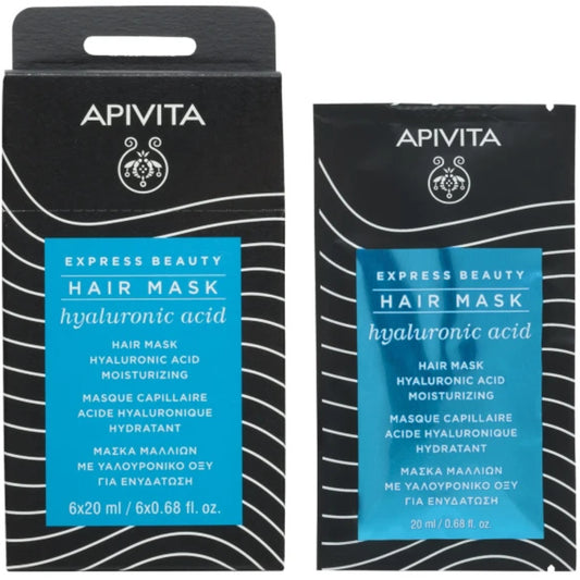 Apivita „Express Beauty“ plaukų kaukė su hialurono rūgštimi