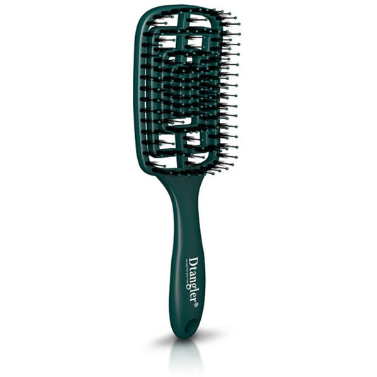 Dtangler Dry Blow GLOW ir GO smaragdo žalias plaukų šepetys