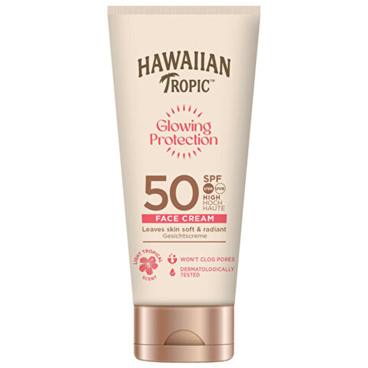 Hawaiian Tropic Glowing Protection Face Cream SPF 50 – kremas nuo saulės veidui