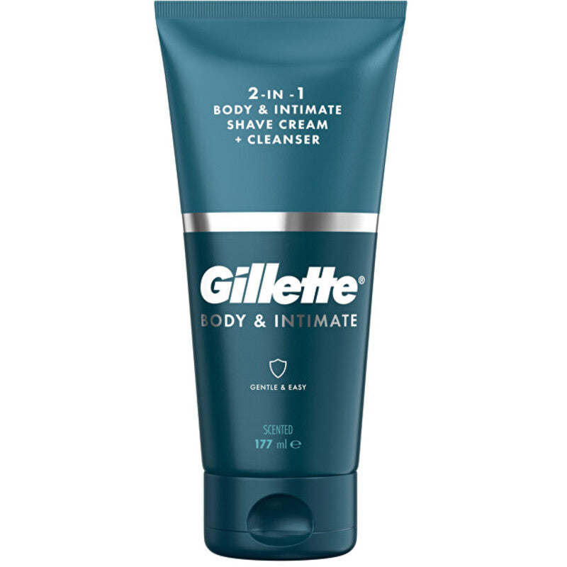 Gillette Body & Intimate Body & Intimate Shave Cream + Cleanser - 2 viename skutimosi kremas ir valiklis