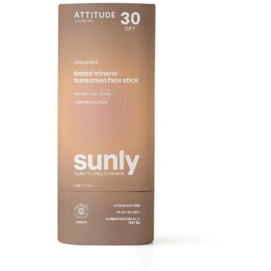 Attitude Tonuotas mineralinis apsauginis veido pieštukas nuo saulės SPF 30 – tonuotas mineralinis apsauginis pieštukas veidui ir lūpoms