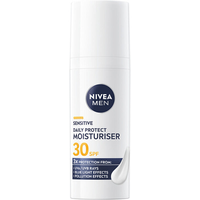 Nivea Men Sensitive Daily Protect Moisturizer – drėkinamasis dieninis kremas vyrams SPF 30