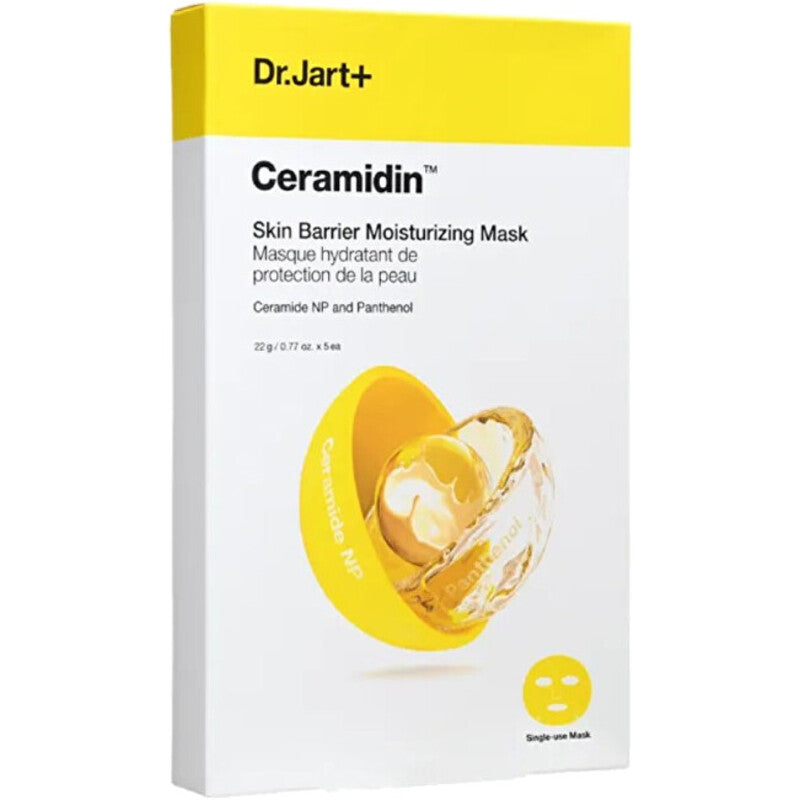 Dr. Jart+ Ceramidin Skin Barrier drėkinamoji kaukė 5 vnt. - Drėkinamoji ir stiprinamoji veido kaukė