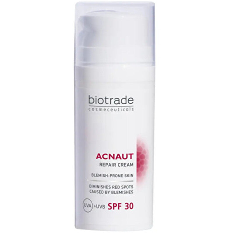 Biotrade Acnaut Repair Cream SPF 30 – regeneruojantis kremas odai, linkusiai į netobulumus