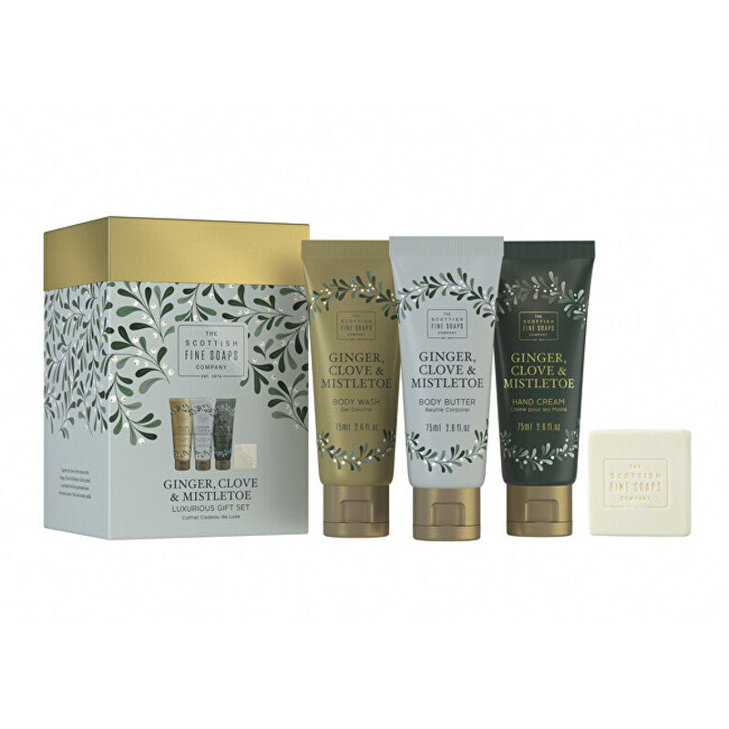 „Scottish Fine Muilass“ imbiero kūno priežiūros rinkinys (imbieras, gvazdikėliai ir amalas) – kūno priežiūros dovanų rinkinys